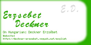 erzsebet deckner business card